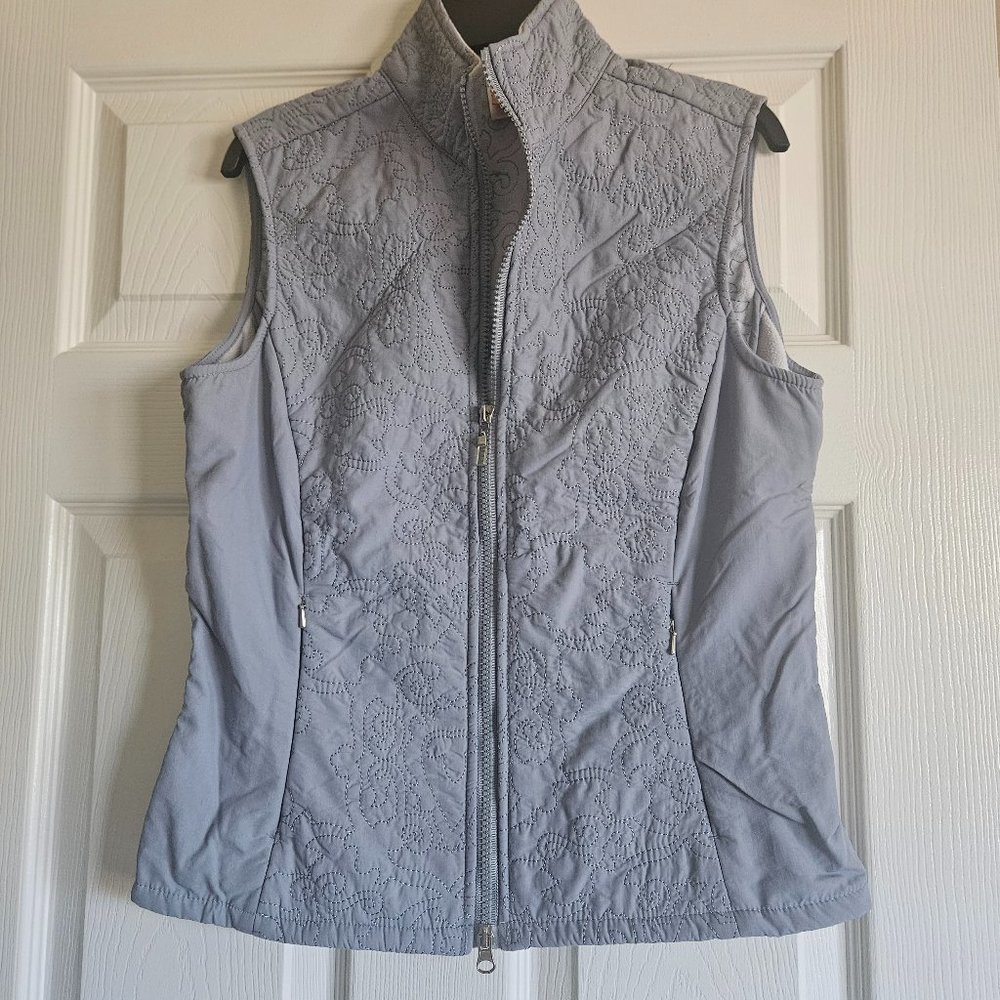 Lucy Quilted Vest in Gray/Silver